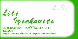 lili izsakovits business card